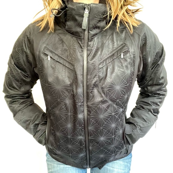 Spyder black starburst snowboard ski jacket size 4 winter coat cold weather - Picture 4 of 16